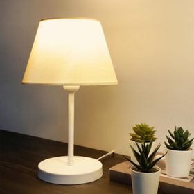 Homing Ayd-3121 Krem Kumaş Beyaz Gövdeli Abajur