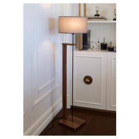 Homing Ayd-3132 Gri Pi Ahşap Gövdeli Kumaş Başlıklı Lambader