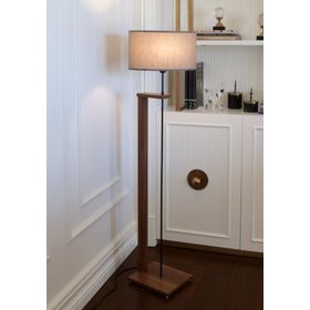 Homing Ayd-3132 Gri Pi Ahşap Gövdeli Kumaş Başlıklı Lambader