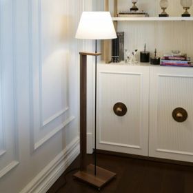 Homing Ayd-3133 Krem Pi Ahşap Gövdeli Kumaş Başlıklı Lambader