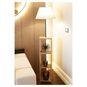 Homing Ayd-3152 Dekoratif Raflı Konik Krem Kumaş Lambader