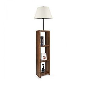 Homing Ayd-3152 Dekoratif Raflı Konik Krem Kumaş Lambader