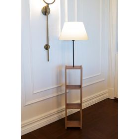 Homing Ayd-3152 Dekoratif Raflı Konik Krem Kumaş Lambader