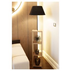 Homing Ayd-3153 Dekoratif Raflı Konik Siyah Kumaş Lambader