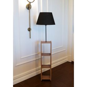 Homing Ayd-3153 Dekoratif Raflı Konik Siyah Kumaş Lambader