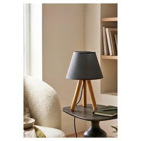 Homing Ayd-3169 Siyah Tasarım Ahşap Kumaş Başlık Abajur