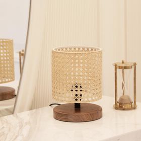 Homing AYD-3264 Exclisive Rattan Hazeranlı Ahşap Tabanlı Abajur