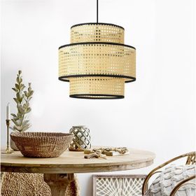 Homing AYD-3336 Açık Kahverengi Modern Serisi Hazeran Rattan Sarkıt Avize