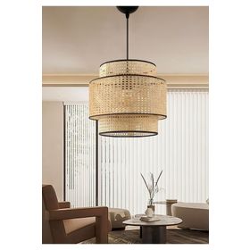 Homing AYD-3336 Açık Kahverengi Modern Serisi Hazeran Rattan Sarkıt Avize