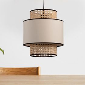 Homing AYD-3506 Doğal Hazeran Rattan Kumaş Sarkıt Avize
