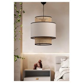 Homing AYD-3506 Doğal Hazeran Rattan Kumaş Sarkıt Avize