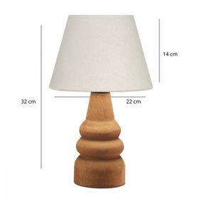 Homing AYD 3562 Natural Ahşap Kumaş Başlık Abajur