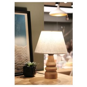 Homing AYD 3562 Natural Ahşap Kumaş Başlık Abajur