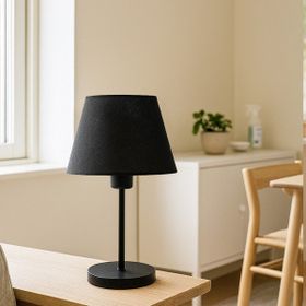 Homing Bej Kumaş Başlık Siyah Gövde Abajur