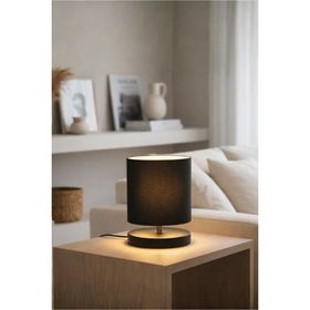 Homing Design Mini Boy Siyah Kumaş Başlıklı Abajur