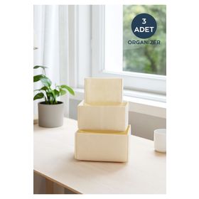 Homing HMY-6268 Çok Amaçlı 3'lü Keçe Organizer Sepet Seti