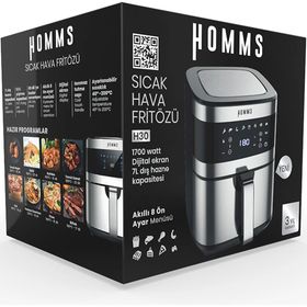 Homms H30 XXL 7 lt Sıcak Hava Fritözü