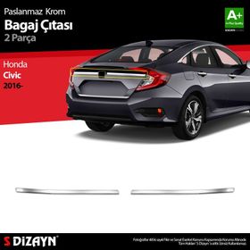 Honda Civic 2 Prç 2016 Üzeri Krom Bagaj Çıtası