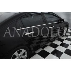 Honda Civic 2001-2006 Paslanmaz Çelik 4 Parça Krom Cam Çıtası