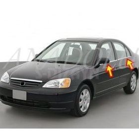 Honda Civic 2001-2006 Paslanmaz Çelik 4 Parça Krom Cam Çıtası