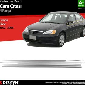 Honda Civic 2002-2006 4 Parça Krom Cam Çıtası