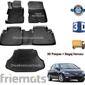 Honda Civic 2007-2012 3D Havuzlu Paspas