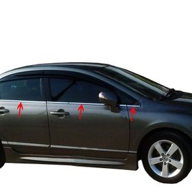 Honda Civic 2007-2012 6 Parça Krom Cam Çıtası