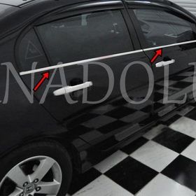 Honda Civic 2007-2012 6 Parça Krom Cam Çıtası