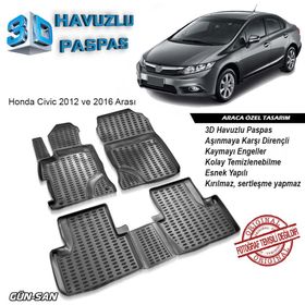 Honda Civic 2012-2016 3D Havuzlu Paspas