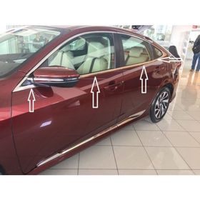 Honda Civic FC5 2016 8 Parça Krom Cam Çıtası