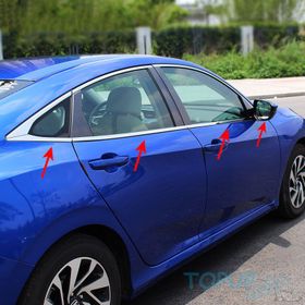 Honda Civic FC5 2016 8 Parça Krom Cam Çıtası