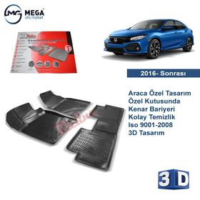 Honda Civic Fc5 2016-sonrası Siyah 3D Havuzlu Paspas