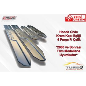 Honda Civic FC5 2016 Ve Üzeri 4 Parça Krom Kapı Eşiği