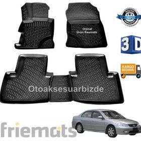 Honda Civic Sedan 2001-2005 Siyah 3D Havuzlu Paspas