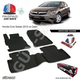 Honda Civic Sedan 2012-2016 4D Havuzlu Paspas