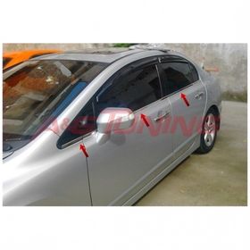 Honda Civic Tk 2006-2011 Paslanmaz Çelik 6 Parça Krom Cam Çıtası