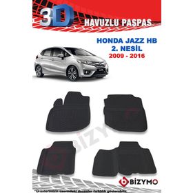 Honda Jazz 2. Nesil Hb 2009-2016 Premium 3D Havuzlu Oto Paspas Bizymo