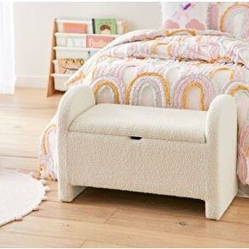 Hoom Concept Linda Teddy Beyaz Sandıklı Puf