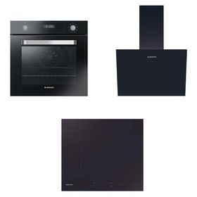 Hoover HOT3051BI - HH64FC - HDG6C1GBTK Siyah 3'lü Ankastre Set