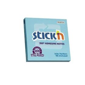 Hopax 21553 Stıckn 360 Derece 100 Yaprak 76x76 Mavi Yapışkanlı Not Kağıdı