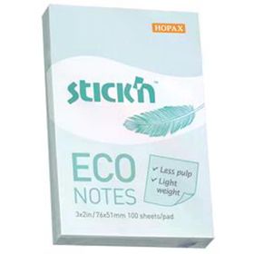 Hopax 21743 Stıckn 100 Yaprak 76x51 MM Eco Patel Mavi Yapışkanlı Not Kağıdı