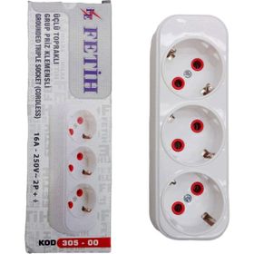 Horoz 200-300-301 3'lü Topraklı Klemensli Grup Priz