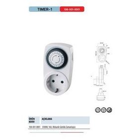 Horoz Electric Tımer-1 Mekanik Günlük Zamanlayıcı Priz