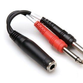 Hosa 1/4 inç TRS F - Dual 1/4 inç TS M Stereo Breakout Kablo