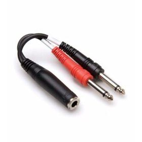 Hosa 1/4 inç TRS F - Dual 1/4 inç TS M Stereo Breakout Kablo