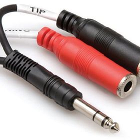Hosa 1/4 inç TRS M Dual 1/4 inç TSF F Stereo Breakout kablo