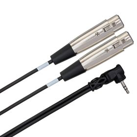 Hosa 3.5 mm 90 Derece TRS (M) Dual XLR (F) Stereo Breakout 1,5 m Kablo
