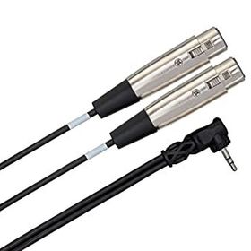 Hosa 3.5 mm 90 Derece TRS (M) Dual XLR (F) Stereo Breakout 1,5 m Kablo