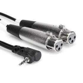 Hosa 3.5 mm 90 Derece TRS (M) Dual XLR (F) Stereo Breakout 60 cm Kablo