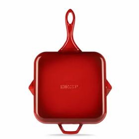 Hosse Kırmızı 28x28 cm Yardımcı Kulplu Kare Kızartma Tava